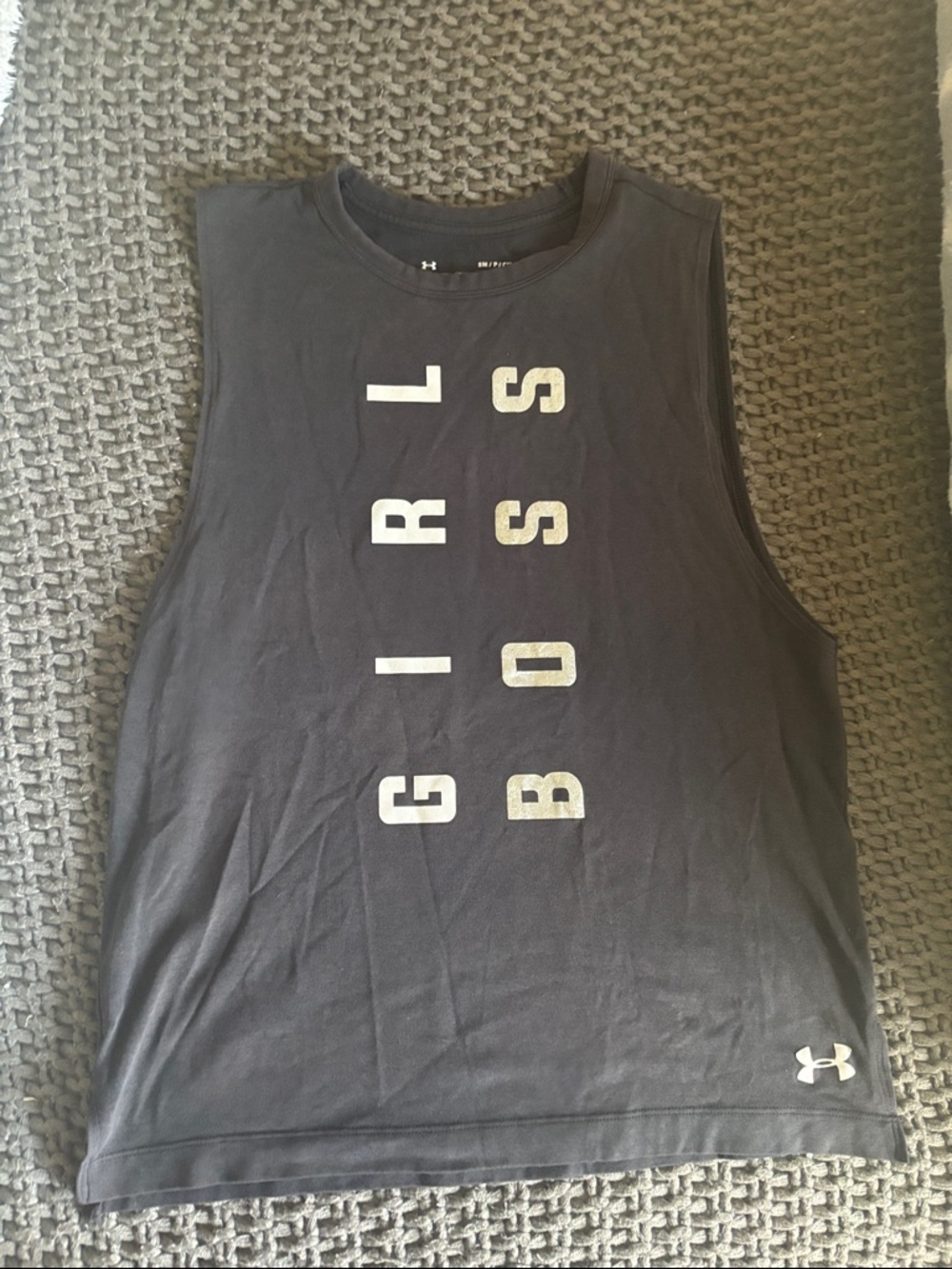Under Armour Black Tank Top with White Logo